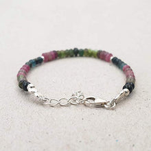Load image into Gallery viewer, Watermelon Tourmaline Bracelet for women Sterling Silver October Birthstone Gemstone Jewelry