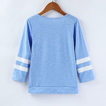 Load image into Gallery viewer, Girls Kids Casual Tops Crewneck Soft Striped Long Sleeve Comfortable Casual Tee Crew Neck T-Shirt (Blue, 8-9 Years)