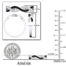 Load image into Gallery viewer, Dazzlingrock Collection 0.15 Carat (Ctw) Sterling Silver Black & White Diamond Ladies Bridal Wedding Stackable Band, Size 4