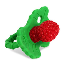 Load image into Gallery viewer, RaZbaby RaZberry Silicone Baby Teether Toy - Berrybumps Soothe Babies Sore Gums - Infant Teething Toy - Hands Free Design - BPA Free - Easy-to-Hold Design - Teething Relief Pacifier - Fruit Shape/Red