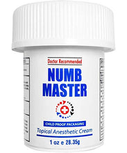 Load image into Gallery viewer, Numb Master 5% Lidocaine Topical Numbing Cream, Maximum Strength Long-Lasting Pain Relief Cream, Fast Acting Topical Anesthetic Cream with Aloe Vera, Vitamin E, Lecithin with Child Resistant Cap, 1oz