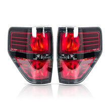 Load image into Gallery viewer, F150 Pickup Truck Smoked Rear Tail Lights Passenger and Driver Side Compatible with 2009 2010 2011 2012 2013 2014 Ford F150 F-150 Do not fit Flareside Stepside Replaces BL3Z13404AB Taillights