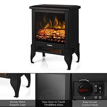 Load image into Gallery viewer, TURBRO Suburbs TS17 Compact Electric Fireplace Stove, Freestanding Stove Heater with Realistic Flame - CSA Certified - Overheating Safety Protection - for Small Spaces - 18" 1400W