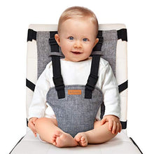 Load image into Gallery viewer, liuliuby Travel Harness Seat - Fabric Baby Portable High Chair for Travel - Travel High Chair Seat Sack - Portable Baby Seat with Safety Harness – Parent Pouch Must Haves Baby Travel Essential