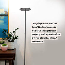 Load image into Gallery viewer, Brightech Sky LED Torchiere Super Bright Floor Lamp - Contemporary, High Lumen Light for Living Rooms & Offices - Dimmable, Indoor Pole Uplight for Bedroom Reading - Black