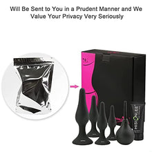 Load image into Gallery viewer, Hisionlee Sexy Toys 4PCS Anal Plug Set Silicone Anal Butt Plug Adult Sex Toys for Women,Men and Beginners(Black)