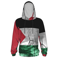 Load image into Gallery viewer, Palestine Flag Print Hoodies Kids 3D Print Sweatshirts Long Sleeve Pullover Hoodies with Pocket for Teen Boys and Girls Black