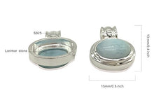 Load image into Gallery viewer, AZIEL Larimar Gemstones with 925 Sterling Silver Pendant Hand Made for Women