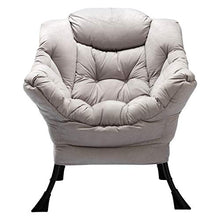 Load image into Gallery viewer, HollyHOME Modern Fabric Lazy Chair, Accent Contemporary Lounge Chair, Single Steel Frame Leisure Sofa Chair with Armrests and A Side Pocket, Grey