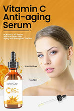 Load image into Gallery viewer, Hopemate Natural Facial Vitamin C Serum with Hyaluronic Acid& Vit E, New Skin Treatment Formula, Organic Anti Wrinkle Reducer, Natural Anti Aging Moisturizer, Dark Circles, Scar, Sun Damage Corrector,