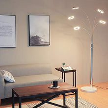 Load image into Gallery viewer, CO-Z Bright LED Floor Lamp with 5 Lights, Modern Dimmable Task Standing Light Fixture with Stable Marble Base for Living Room Office, Contemporary Touch Arch Pole Lamp with Five Adjustable Heads