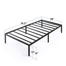 Load image into Gallery viewer, Best Price Mattress 14 Inch Metal Platform Beds w/ Heavy Duty Steel Slat Mattress Foundation (No Box Spring Needed), & 8 Inch Memory Foam Mattress Twin
