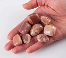 Load image into Gallery viewer, Chocolate Moonstone Tumbled Stones - Two Genuine Natural Moonstone Tumbled Stones, Reiki Crystals and Healing Stones E1122