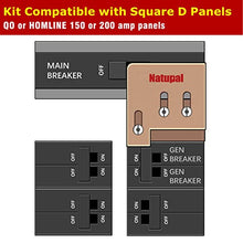 Load image into Gallery viewer, Generator Interlock Kit Compatible with Square D QO or Homeline 150 or 200 amp panels. 1 3/8 inches Spacing between main and generator breaker, Professional and Interlock Kit