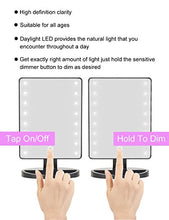 Load image into Gallery viewer, KOOKIN Lighted Vanity Makeup Mirror with 16 Led Lights 180 Degree Free Rotation Touch Screen Adjusted Brightness Battery USB Dual Supply Bathroom Beauty Mirror (Black)