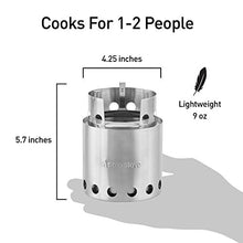 Load image into Gallery viewer, Solo Stove Lite Portable Camping Hiking Survival Backpacking Stove Powerful Efficient Wood Burning and Low Smoke Gasification Rocket Stove for Quick Boil Compact 4.2 Inches and Lightweight 9 Ounces