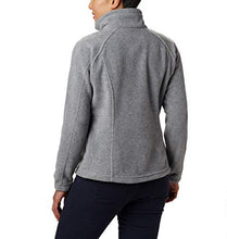 Load image into Gallery viewer, Columbia womens Benton Springs Full Zip Fleece Jacket, Light Grey Heather/Fuchsia, X-Large US