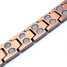 Load image into Gallery viewer, MagnetRX® Pure Copper Magnetic Therapy Bracelet - Arthritis Pain Relief & Carpal Tunnel Magnetic Copper Bracelets for Men - Adjustable Length with Sizing Tool (Leo Style)