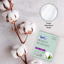 Load image into Gallery viewer, Sofy Organic Cotton Sanitary Pads for Women - Certified Overnight Napkins, Super Absorbent, Chemical Free, Unscented, Postpartum, Ultra Thin, Leak Protection (Overnight), 10 Count (Pack of 1)