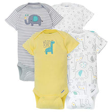 Load image into Gallery viewer, Gerber Baby Girls' 4-Pack Short Sleeve Onesies Bodysuits (0-3 Months, Gray)