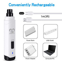 Load image into Gallery viewer, Casfuy Dog Nail Grinder Upgraded - Professional 2-Speed Electric Rechargeable Pet Nail Trimmer Painless Paws Grooming & Smoothing for Small Medium Large Dogs & Cats (White)