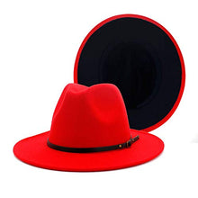Load image into Gallery viewer, Gossifan Wide Brim Fedora Felt Panama Hat with Chain Belt Buckle - Multi Color A