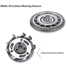 Load image into Gallery viewer, SH90 Replacement Heads for Philips Norelco 9000 Series Shaver, S9300,S9700,S8950,SW9700,SW6700,9000 Shaver Replacement Blades Sh90/70 Electric Razor Blades Replace for Men,6 Pack & 2 Brush