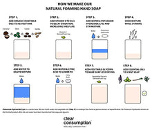 Load image into Gallery viewer, Clear Consumption Unscented Natural Foaming Hand Soap Refill, 64 oz (1/2 Gallon) - Made Directly from Organic Vegetable Oils - Castile - Vegan - No Confusing Synthetic Ingredients - Long Lasting & Soft on Hands