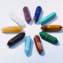Load image into Gallery viewer, Ferreve Crystal Wands Hexagonal Natural Amethyst Rose Quartz Tiger Eye Obsidian Crystals Gemstone Wand Set for Meditation Crystal 1.18 Inch -1.3 Inch (Fresh Colors, 14 Pieces)
