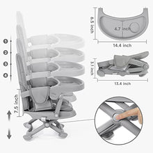 Load image into Gallery viewer, YOLEO High Chair for Toddlers Folding Compact Portable Booster Seat Babies/Kids Chair on Chair for Dining Table Camping (Grey)
