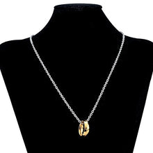 Load image into Gallery viewer, LUREME Engraved Gold Plated Stainless Steel Ring Pendant Chain Necklace for Men Women Girls Teens A1000001