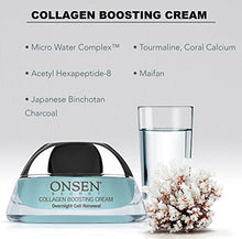 Load image into Gallery viewer, Onsen Secret Collagen Boosting Cream Night Cream For Women Hyaluronic Acid Jojoba Oil Vitamin C Peptides Complex Soothing Green Tea Anti Wrinkle Cream For Face & Neck Made In The USA (50 ml)