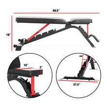 Load image into Gallery viewer, CAP Barbell Strength FID Workout Bench | Flat Incline Decline Positions, Black/Red