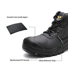 Load image into Gallery viewer, DRKA Water Resistant Steel Toe Work Boots For Men,6'' EH-Rated Safety Boots(19977-blk-43)