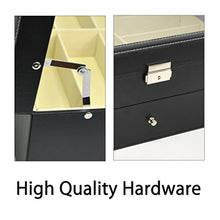 Load image into Gallery viewer, ADTL 3 Gifts for Free 12 Grids Double-Layer Black PU Leather Organizer Sunglass Eyewear Storage Box