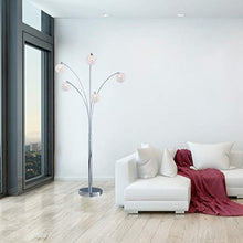 Load image into Gallery viewer, Artiva USA A51118FSN Manhattan Handcrafted Crystal Arched Floor Lamp, 84"H, Chrome