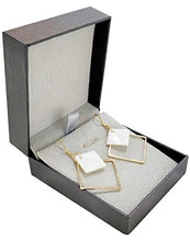 Load image into Gallery viewer, 14k Gold Plated Square White Shell Drop Earrings La Raffine For Women Jewelry Wedding Geometric Earrings for Women Girl Gifts Present Valentines Birthday Anniversary Mothers Day Christmas(Golden)