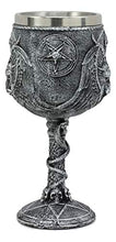 Load image into Gallery viewer, Ebros Gift Dark Satanism Occult Sabbatic Goat Baphomet Wine Goblet Drink Beverage Chalice Figurine As Satanic Lucifer Kitchen Hosting Decor Accessory Of Baphomets Goat of Mendes Knights Of Templar