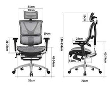 Load image into Gallery viewer, NOLOGO Ergonomic Adjustable Office Chair with Lumbar Support and Rollerblade Wheels - High Back with Breathable Mesh - Breathable Cushion - Adjustable Head & Arm Rests, Seat Height - Reclines