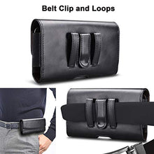Load image into Gallery viewer, Takfox Phone Holster for Samsung Galaxy Note 20 Ultra S22+ S21 S10 S9 A01 A11 A21 A51 A71 A13 A20 A12, iPhone 13 Pro Max 12 11 SE XS XR 8 7+ Leather Belt Clip Loops Phone Pouch Card Holder Case,Black