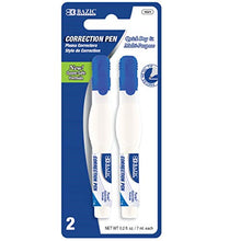 Load image into Gallery viewer, BAZIC Correction Pen, Precise Metal Tip Applicator, Fine Point Corrections Fluid, White Out Wipe Out Liquid (2/Pack), 1-Pack