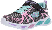 Load image into Gallery viewer, Skechers Kids Girls' Shimmer Beams-Sporty Glow Sneaker, Black/Multi, 10.5 Medium US Little Kid