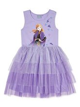 Load image into Gallery viewer, Disney Girl's Elsa and Anna Frozen Ballerina Tutu Ruffle Skirt Dress, Glitter Lavender, M (7/8)