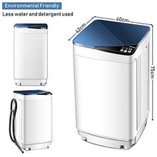 Load image into Gallery viewer, Giantex Full-Automatic Washing Machine Portable Washer and Spin Dryer 7.7 lbs Capacity Compact Laundry Washer with Built-in Barrel Light Drain Pump and Long Hose for Apartments Camping (White & Blue)