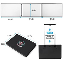 Load image into Gallery viewer, 3 Way Mirror for Self Hair Cutting 360° Mirror with LED Lights, Trifold Self Haircut Mirror Rechargeable with Height Adjustable