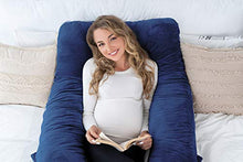 Load image into Gallery viewer, AngQi Full Body Pregnancy Pillow, 60-inch U Shaped Maternity Pillow for Back Pain Relief and Pregnant Women, with Body Pillow Jersey Cover, Gray