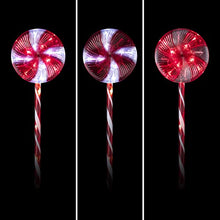 Load image into Gallery viewer, Alpine Corporation COR114T-3 Candy Cane Pathway LED, Decorative Winter Christmas Lights for Front Yard, Red and White, Set of 3 Holiday décor