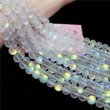 Load image into Gallery viewer, Oameusa 8mm Synthetic Agate Beads Frosted White Moonstone Stone Gemstone Round Loose Beads Agate Beads for Jewelry Making 1 Strand 15" 1 Strand per Bag-Wholesale