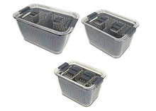 Load image into Gallery viewer, Kitchen Spaces Gray Colander Bin Variety Pack, Fridge Organizer, Produce Storage, Keep Vegetables Fresh, Three Sizes