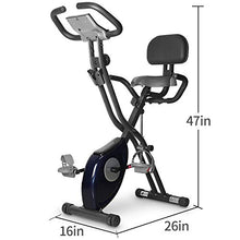 Load image into Gallery viewer, leikefitness LEIKE X Bike Ultra-Quiet Folding Exercise Bike, Magnetic Upright Bicycle with Heart Rate,LCD Monitor and easy to assemble 2200 (BLUE)